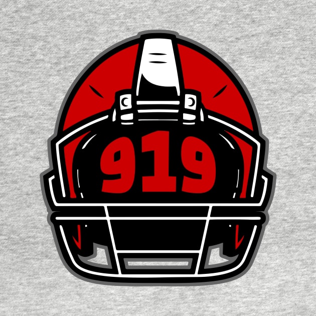 Retro Football Helmet 919 Area Code Raleigh North Carolina Football by SLAG_Creative